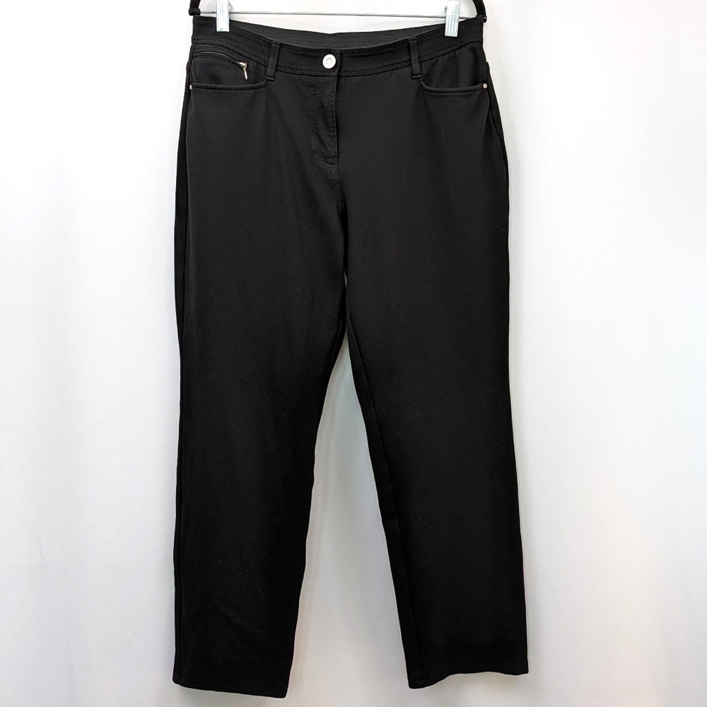 Chico's Cropped Pants Ponte Stretch Zipper Accent So Slimming Chico's 1.5 Short - Picture 12 of 12